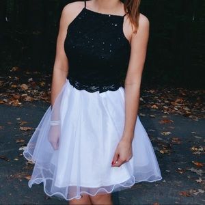 Black and White Sequin Dress
